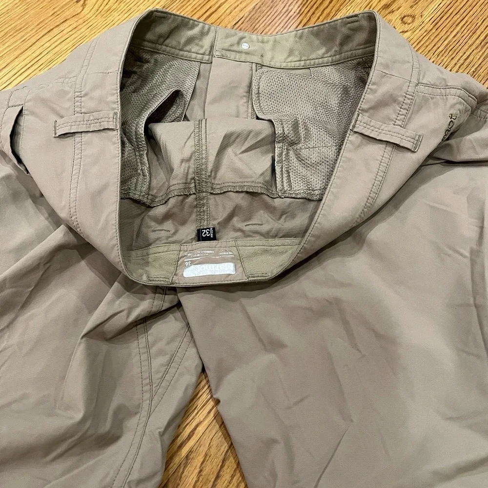 Marmot Arch Rock‎ Pants Mens 36x32 Tan Nylon Cargo Hiking Outdoor Performance